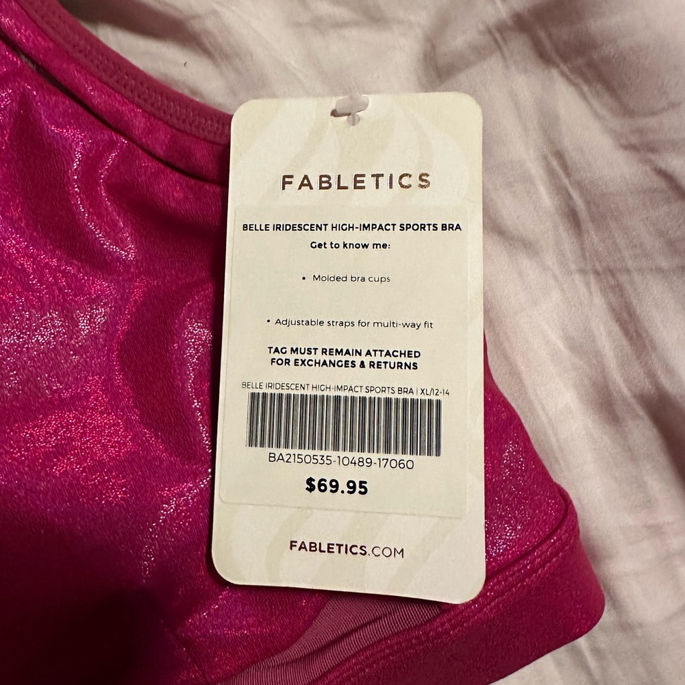 Fabletics pink sports bra. Size Xl